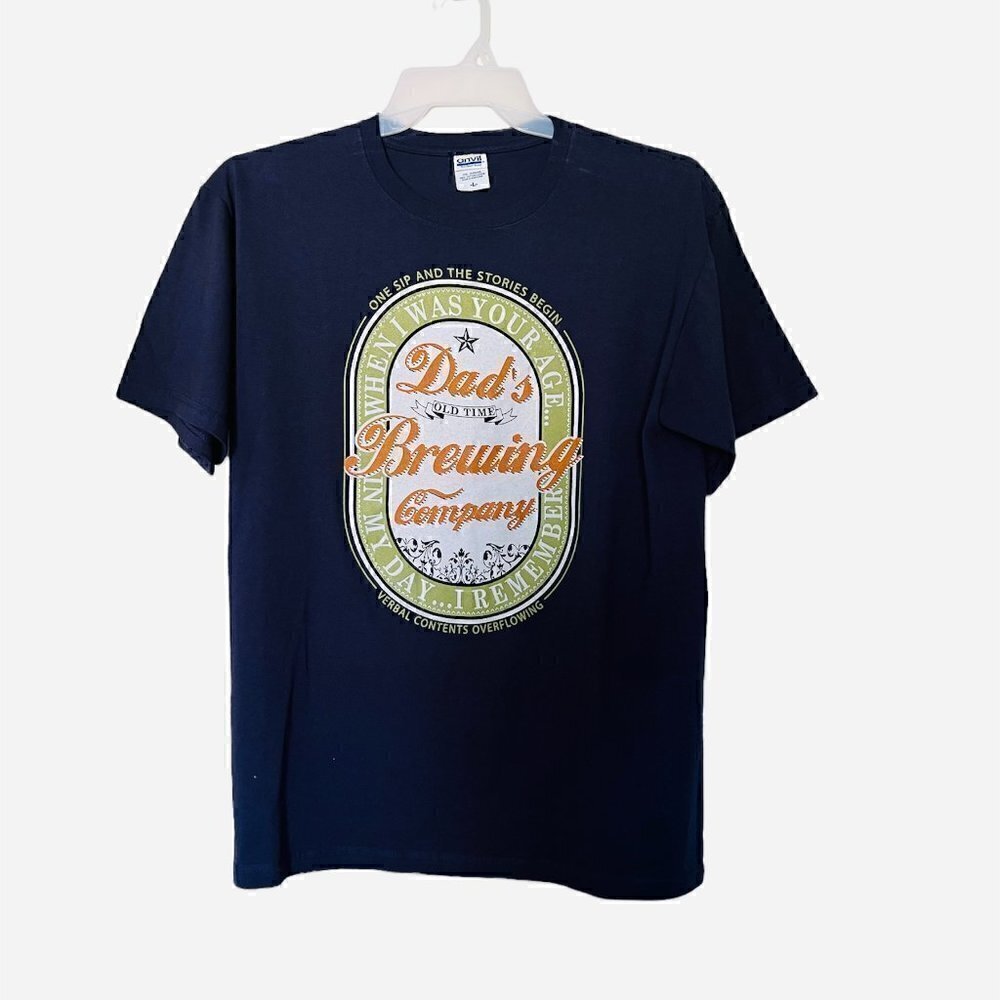 𝅺DAD'S Brewing Company Casual Graphic Black T-Shirt. Size Large